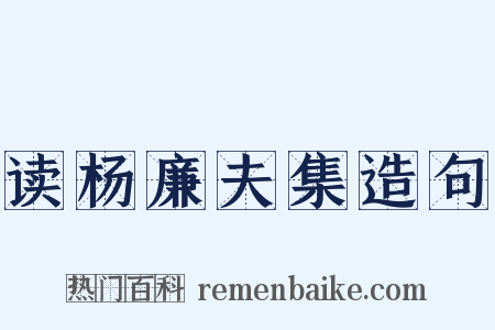 读杨廉夫集造句是什么意思的图片